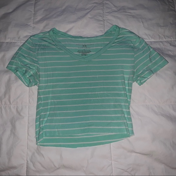 Mint Green Striped Tee - Picture 1 of 3